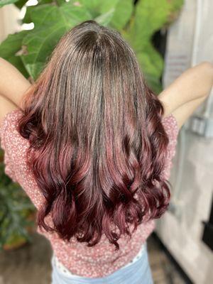 Red balayage