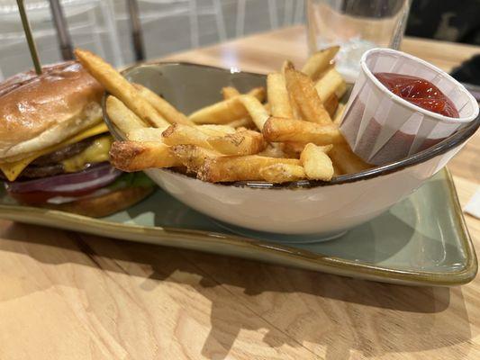 Burger and fries