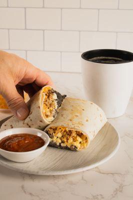 Healthy Turkey Rancheros Breakfast Burrito