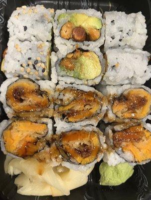 Sweet Potato Tempura Roll, Peanut Avocado Roll