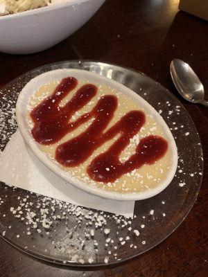 Panna Cotta - lemon curd with raspberry drizzle