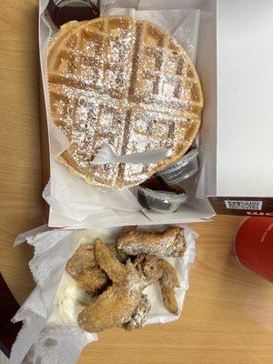 Waffle and chicken wings