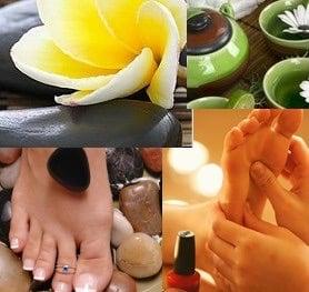 spa treatment for hands,feet &legs. skin exfoliating, hydrating aromatic massage for tiring feet, with callus soften treatment