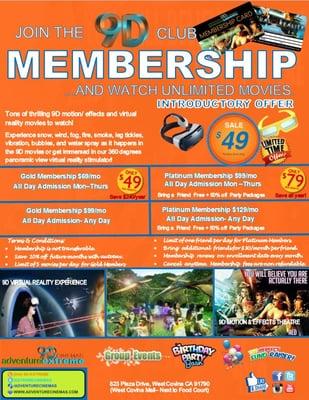 Join the 9D Club Membership for unlimited movies.