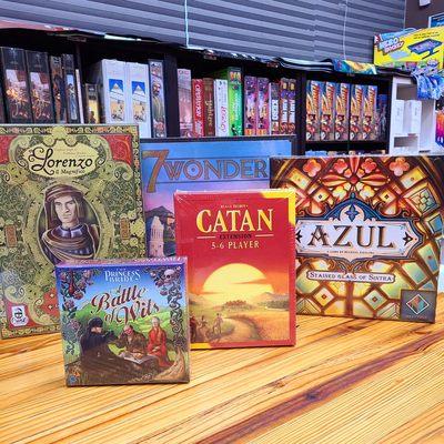 Modern boardgame classics - ask one of our staff their favorite.