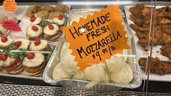 Homemade fresh mozzarella