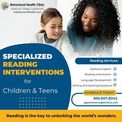 We provide reading intervention services for teens and children!