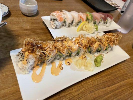 Rainbow roll and lucky roll