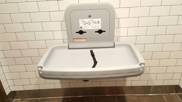 Changing table available in the womens room