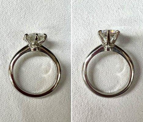 Ring (before Kim's on the left, after on the right). Such great work