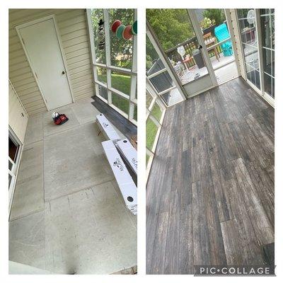 Porch tile floor