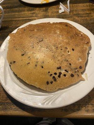 Two chocolate chip pancakes