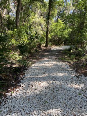 One of the paths that has rocks down