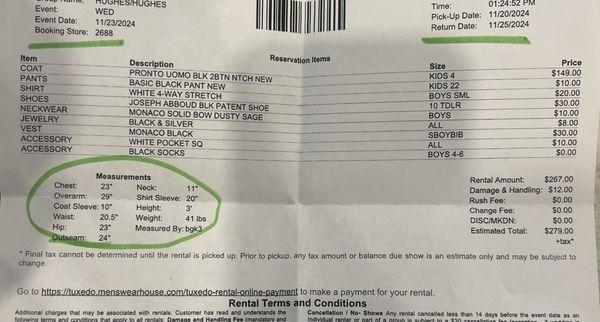 Rental charge for 3yr old. NOT purchase price. Cheaper to BUY adult size entire suit for keep then rent for toddler.