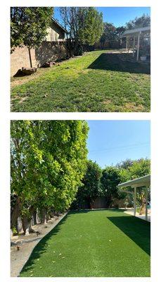 Before and After of our yard