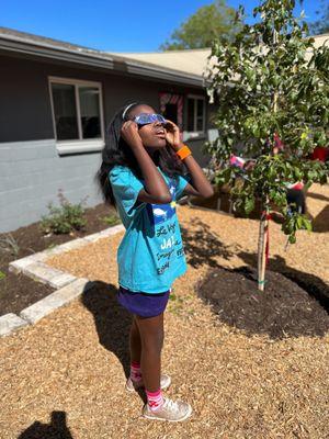 Photo from our Eclipse Party in October 2023! Don't miss our 2024 Eclipse Party on April 8th at Girlstart!