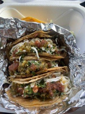 three all the way carne asada tacos