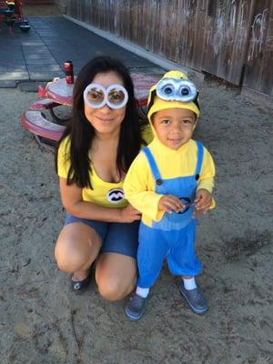 Teacher Angie and Evan on Halloween!