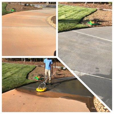 This was a brand new driveway which was covered with construction mud stains.