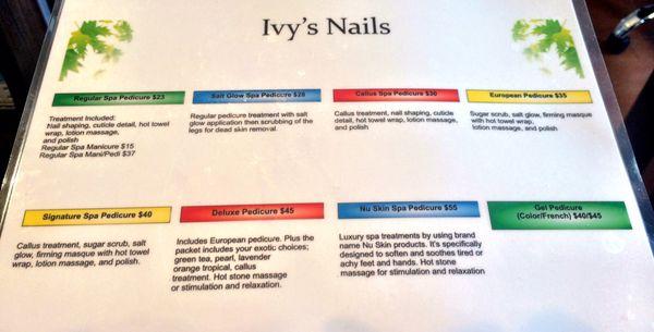 Pedicure treatments , she uses great product too!