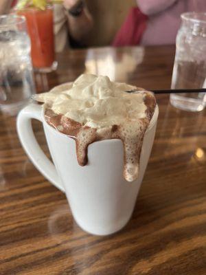 Hot Chocolate with baileys and Kahlua whipped cream