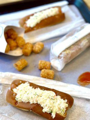 Vege Veggie Hot Dog with Coleslaw and Tater Tots