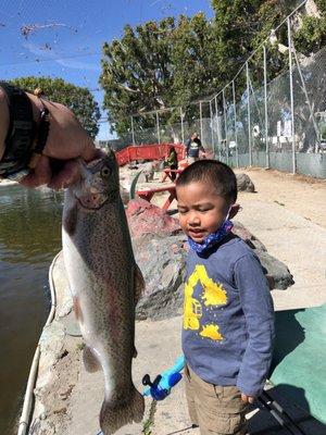 Thank you for the trout gear and the tips! My son was very happy to catch his first trout! Good Job Vincent!