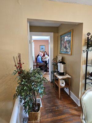 Looking down the hall to another room