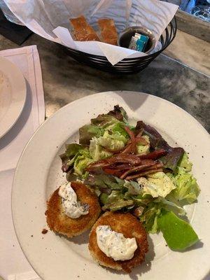 Crab cake salad- amazing flavor!