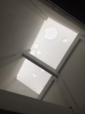 Second skylight damaged but at least it didn't break through.