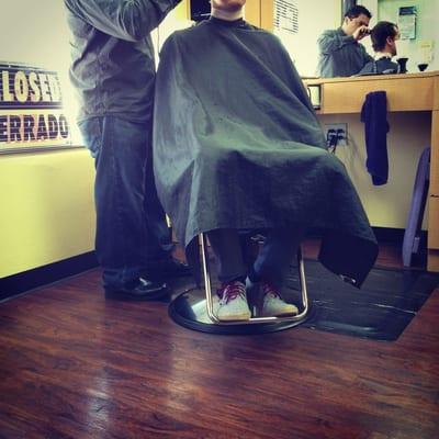 BF getting a trim. Jorge spent a lot of time to make sure the cut was right :)