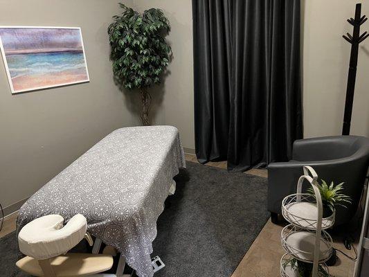 Our Massage therapy room where we'll help your tired muscles recover from all the knots and kinks life may throw at you.