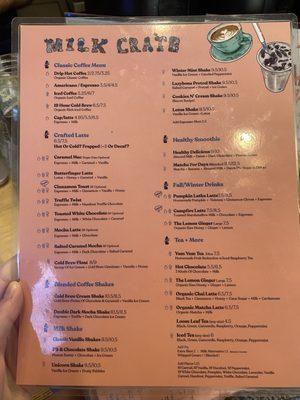 Drink menu