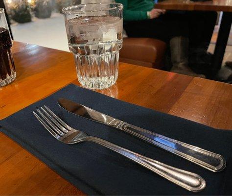 Cutlery and Water