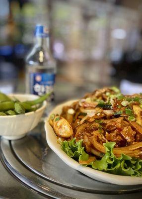 Pan Fried Spicy Pork with soju... doesn't quite taste as good as the old OB Bear kitchen lol