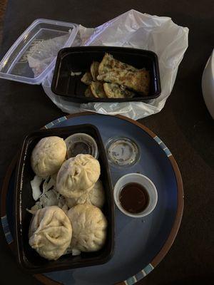 Pork buns and scallion pancake