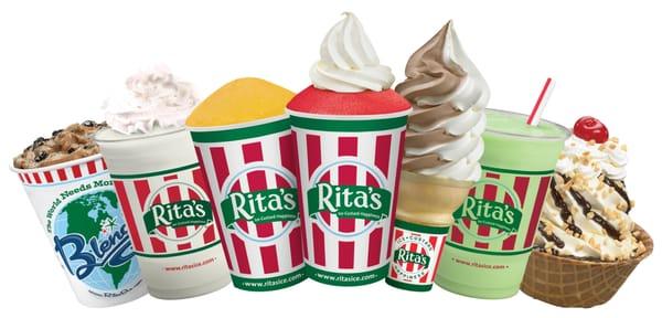 Try all the different products we have to offer: Italian ice, Custard, Gilati, Misto, Belndini, Milkshake and Sundae