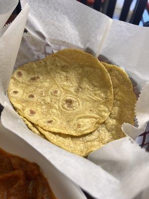 Handmade corn tortillas