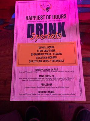 HH drink menu