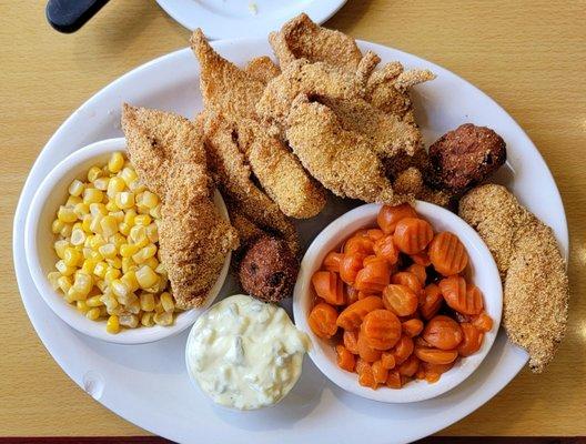 Dinner portion of the Fried Catfish platter came out fresh and crispy from the fryer!