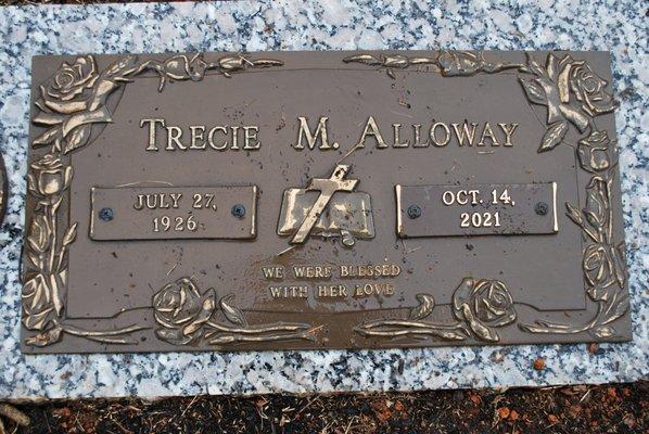 Mom's plaque after being buried in sand/mud for months!