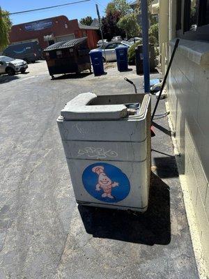 Outside trash can