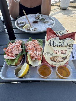 Lobster rolls with half a dozen of oysters