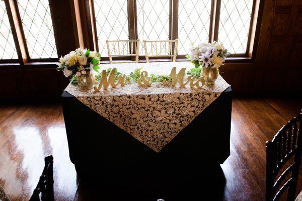 Sweetheart Table provided by venue