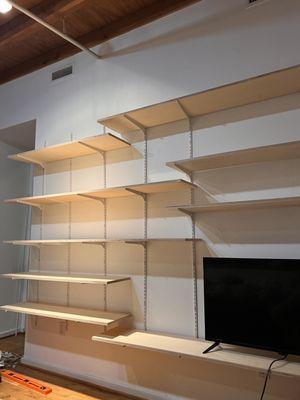 Custom cut adjustable shelves