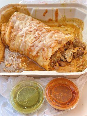 Burrito Mojado: al pastor with mild sauce (03/2024)