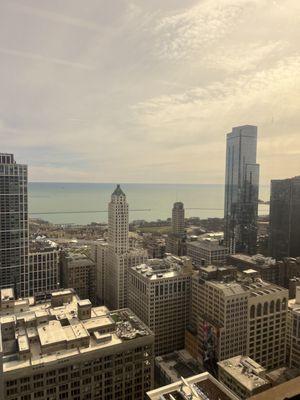 View of Lake Michigan and downtown