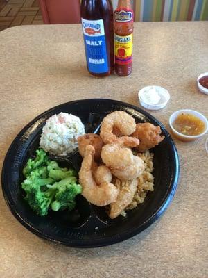 Coconut jumbo shrimp and fish for $6.49. For fast food, it was pretty darn good.