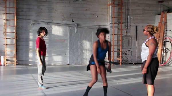 Artist in Residence Raissa Simpson and her company PUSH rehearsing for upcoming performance.