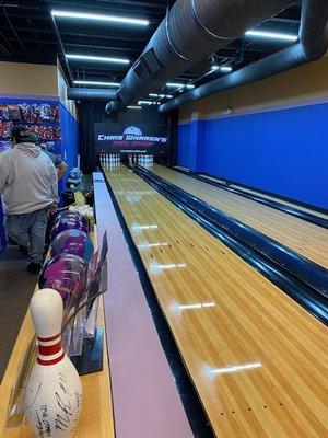 Private lanes for lessons.